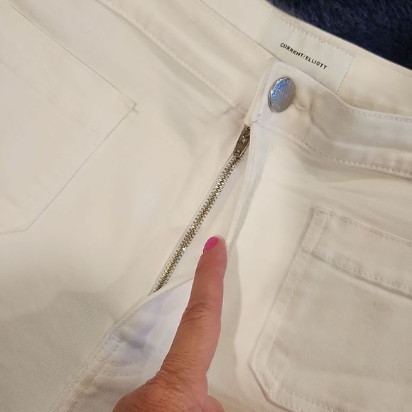 White Current/Elliott ultra high waist kick jeans with patch pockets size 29! - Picture 8 of 14